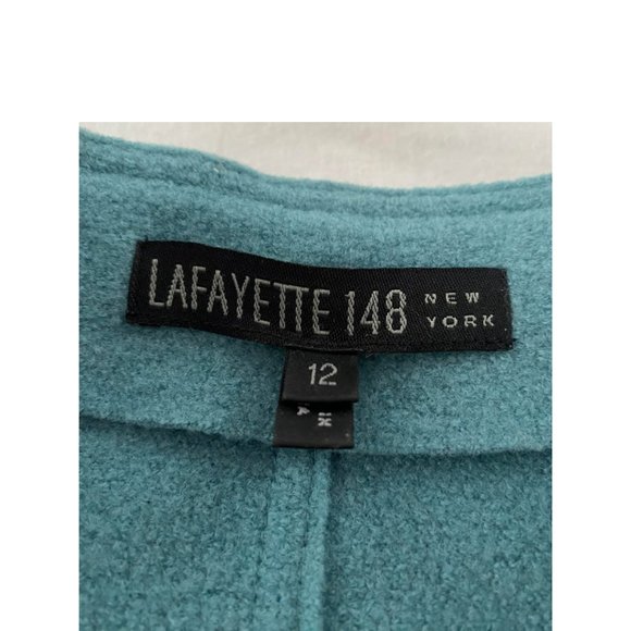 Lafayette 148 New York Vintage Cardigan 100% wool Dusty Turquoise, Size 12 - Picture 3 of 6
